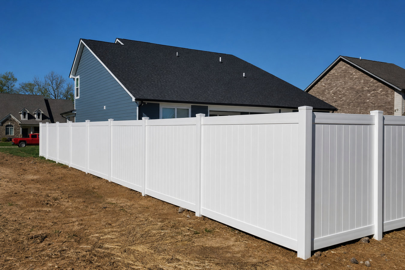 Vinyl fence installation